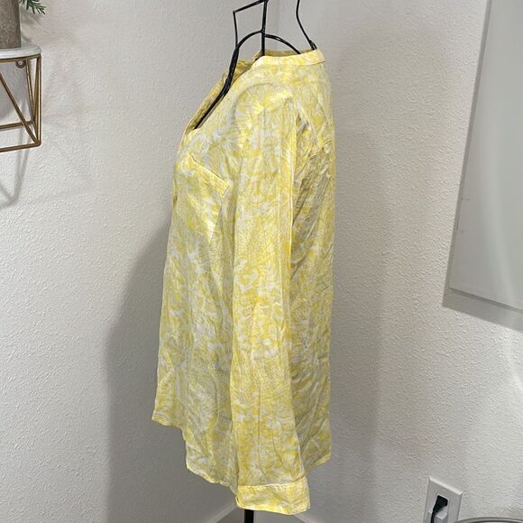 Old navy yellow floral print blouse size S - Picture 4 of 7